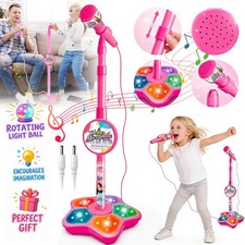 Kinder Mikrofon mit St&auml;nder H&ouml;henverstellbar Bluetooth LED Karaoke Spielzeug DE
