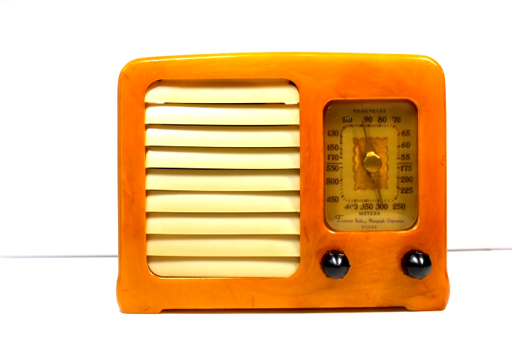 VINTAGE OLD CRACK FREE EMERSON ART DECO YELLOW CATALIN BAKELITE ANTIQUE ...