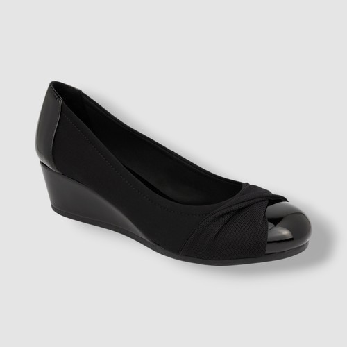 Karen Scott elegante schwarze Preslee-Damenschuhe geschlossen Freizeitabsatz Größe 8,5M