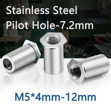 M5*4mm-12mm Stainless Steel Self Clinching Nuts 7.2mm Hole Through Hex Head
