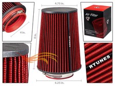 Rtunes Racing Red 4 102mm Inlet Universal Truck Cone Dry Air Intake Filter Rtunes Racing Red 4 102mm Inlet Universal Truck Cone Dry Air Intake Filter