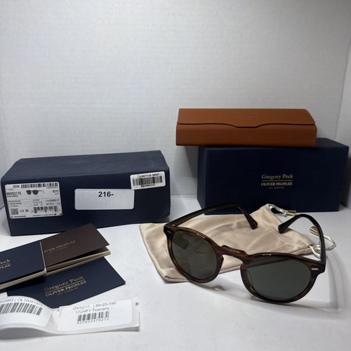 Oliver peoples OV5217S Gregory Peck Sun Sunglasses Tuscany Tortoise G-15 Flawed