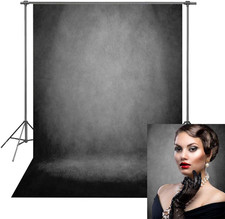 Black Abstract Portrait Backdrop Black Gray Solid Color Photography Backgroun...
