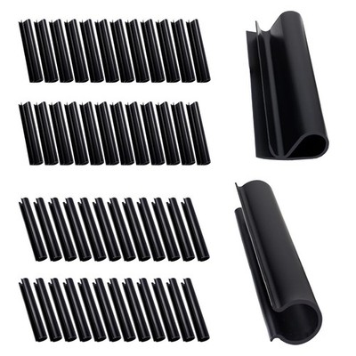 48 Pack 2 Shapes Winter Pool Cover Clips - 18ft x 33ft (5.5m x 10m), Black 