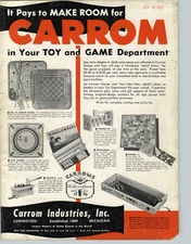 1952  Paper Ad Carrom Dart Board Modelumber Spin Bowl Whack-It Comet Model Plane