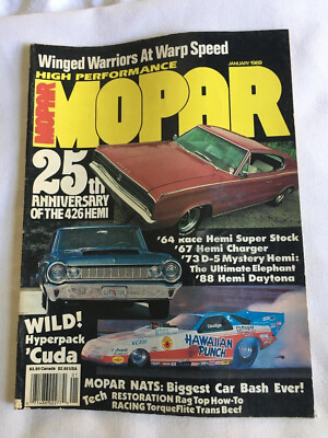 Vintage Mopar High Performance Magazine January 1989 Back Issue