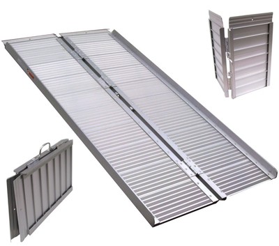 Alu Rampe Rollstuhlrampe 182cm 270kg -06065- klappbare Rollstuhl Laderampe 