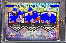 NEW YORK RANGERS RARE ALTERNATE JERSEY TEAM CARD SP FOX SHESTERKIN ZIBANEJAD