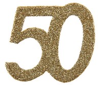 6 Glitter-Konfetti Streudeko 50 Gold Pappe 6Cm Geburtstag Party Tisch Dekoration