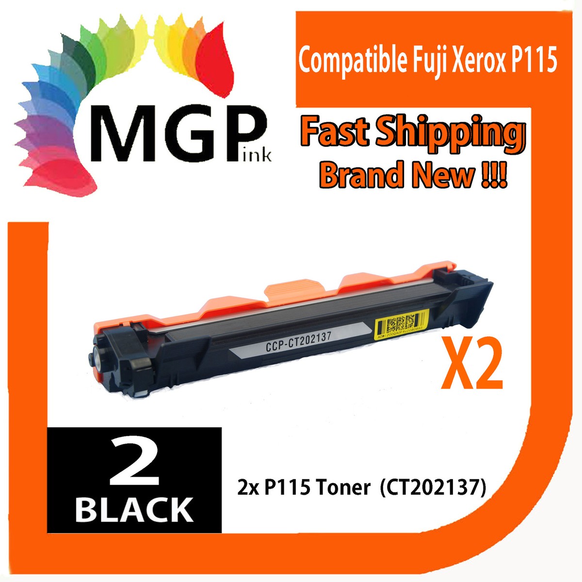2x FUJI XEROX Compatible Toner CT202137 1000Pages-DocuPrint P115W