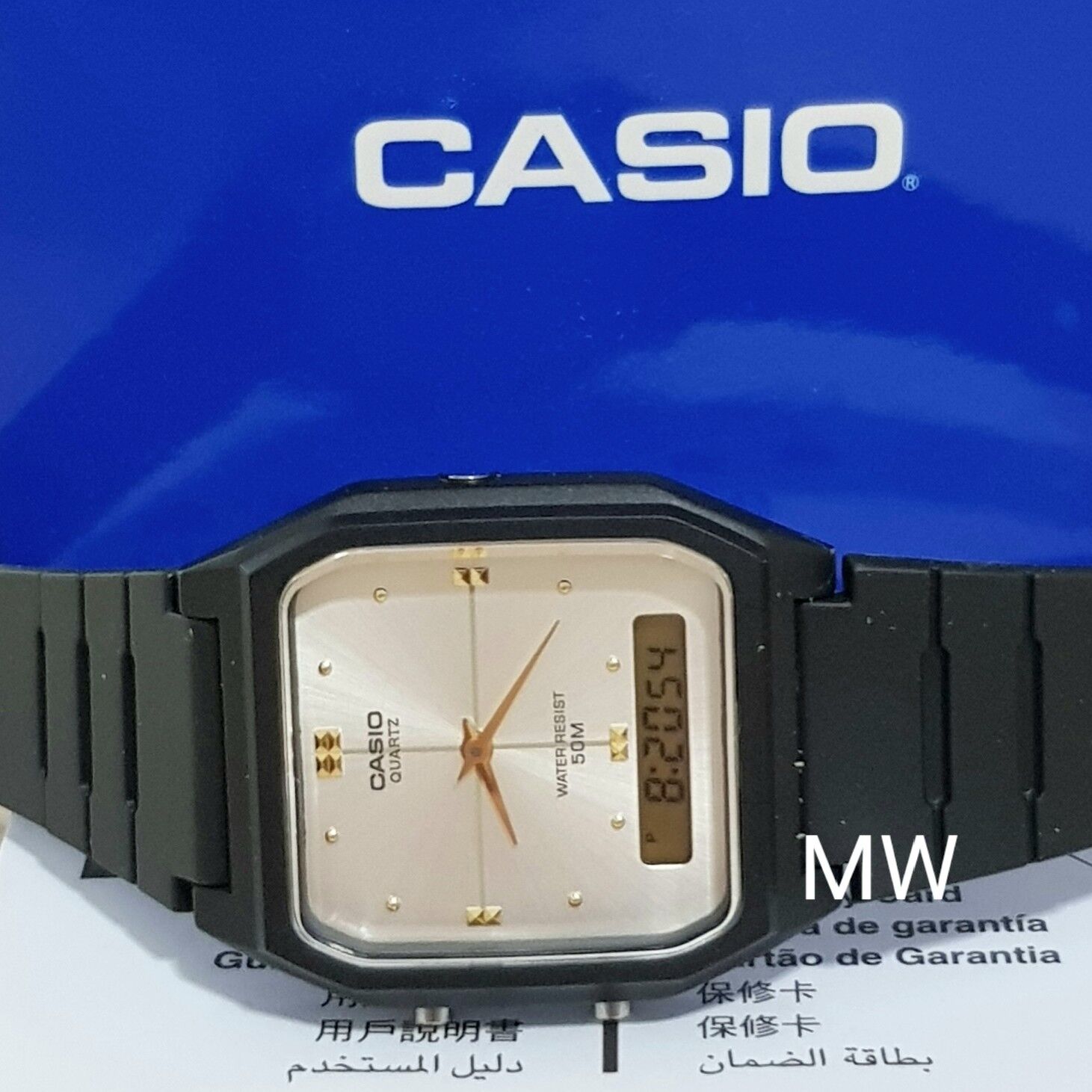 大人の上質 カシオ CASIO アナデジ 腕時計 AW48HE-7A シルバー