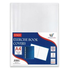 A4 Clear Exercise Book Covers Plastic Protecting Sleeve School Notebook (3 Pack)