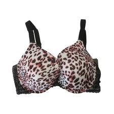 NWT JOYSPUN Animal Print Lace Detailing Full Figure Modern Plunge Bra Sz 44DDD