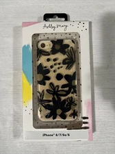 Ashley Mary Iphone Case for 8/7/6s/6 Slim Transparent Ink Black Floral New
