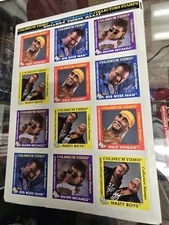 Vtg 90s Coliseum Video WWF Superstar Wrestling Collectors Stamps Sheet