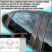 Fits Ford Edge 2011-14 Real Black Carbon Fiber Window Pillar Posts - 8 Pcs