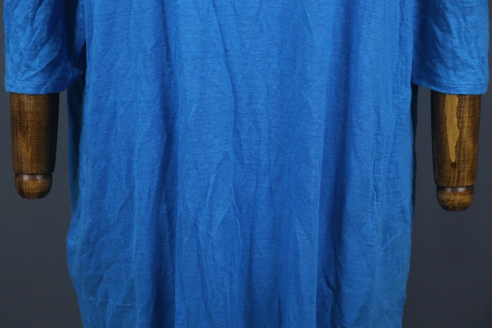 Vestido Largo Vilebrequin Azul Lino Lagenlook Manga 3/4 Relajado Línea A Talla S/M Foto 4 de 4