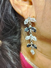 Aretes maravillosos con Zirconias bicolor en Plata Mexicana 925 Artesanal