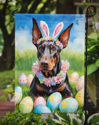 Doberman Pinscher  Easter Egg Hunt Flag Easter Love Dog Garden Flag Home Decor
