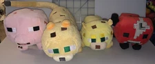 Lot Of 4 Minecraft Stuffed Plush Toy Ocelot Mooshroom Pig  Majong Jinx