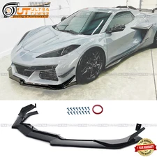 For Corvette C8 Z51 STG 2020-2024 Gloss Black Front Bumper Lip Splitter