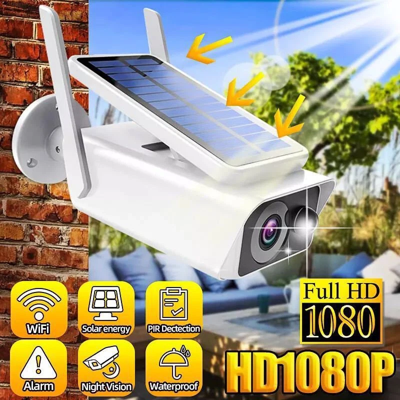 Outdoor 1080P HD Solar Power Security Camera Wireless WiFi IP Night Vision Cam - Image 2 of 4