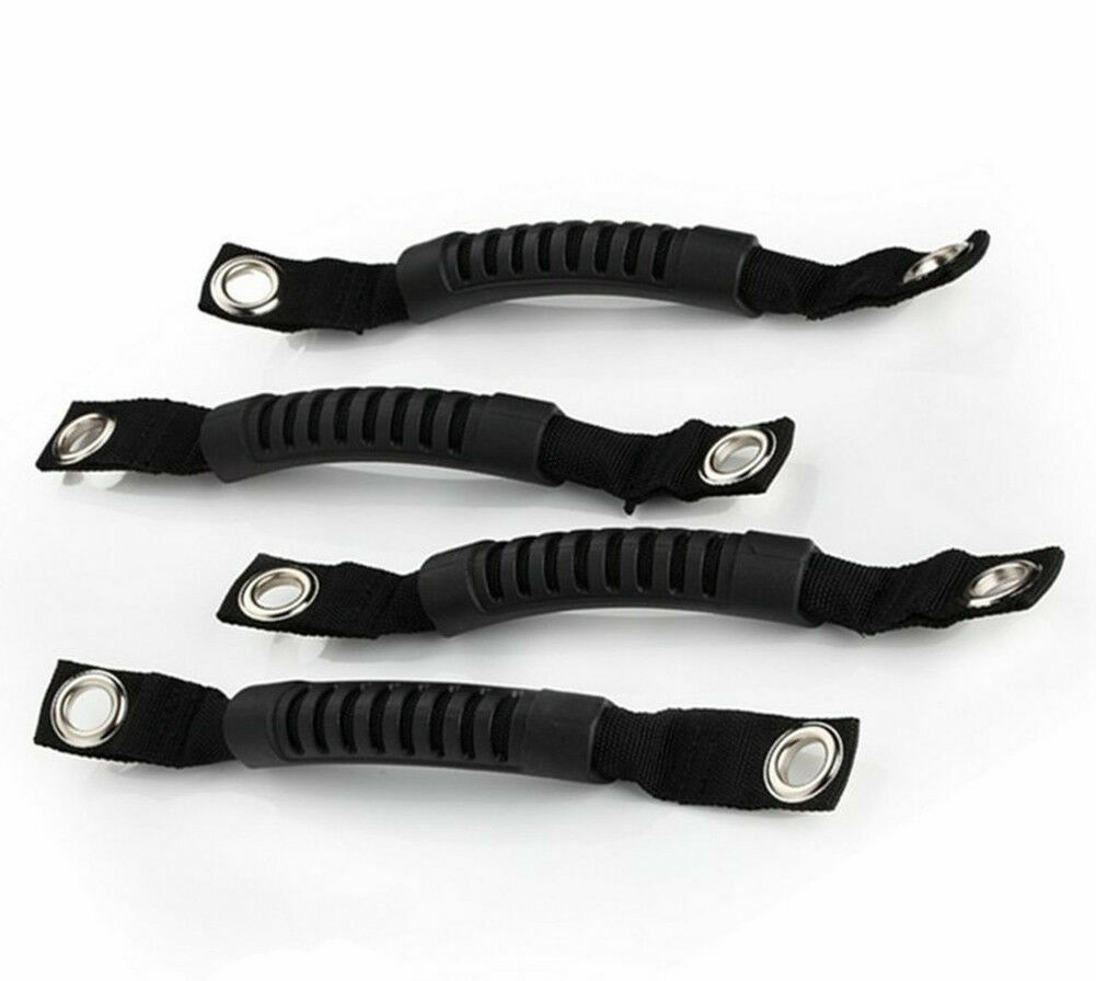 Red Rubber Side Grab Handles For Jeep Wrangler JK 2007-2018 – Headrest Handle Set