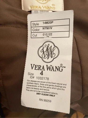 Vestido Formal Vera Wang Cintura Imperio De Colección Nuevo con Etiquetas con Sendero Línea A Vestido Mujeres Talla 4 Foto 3 de 4