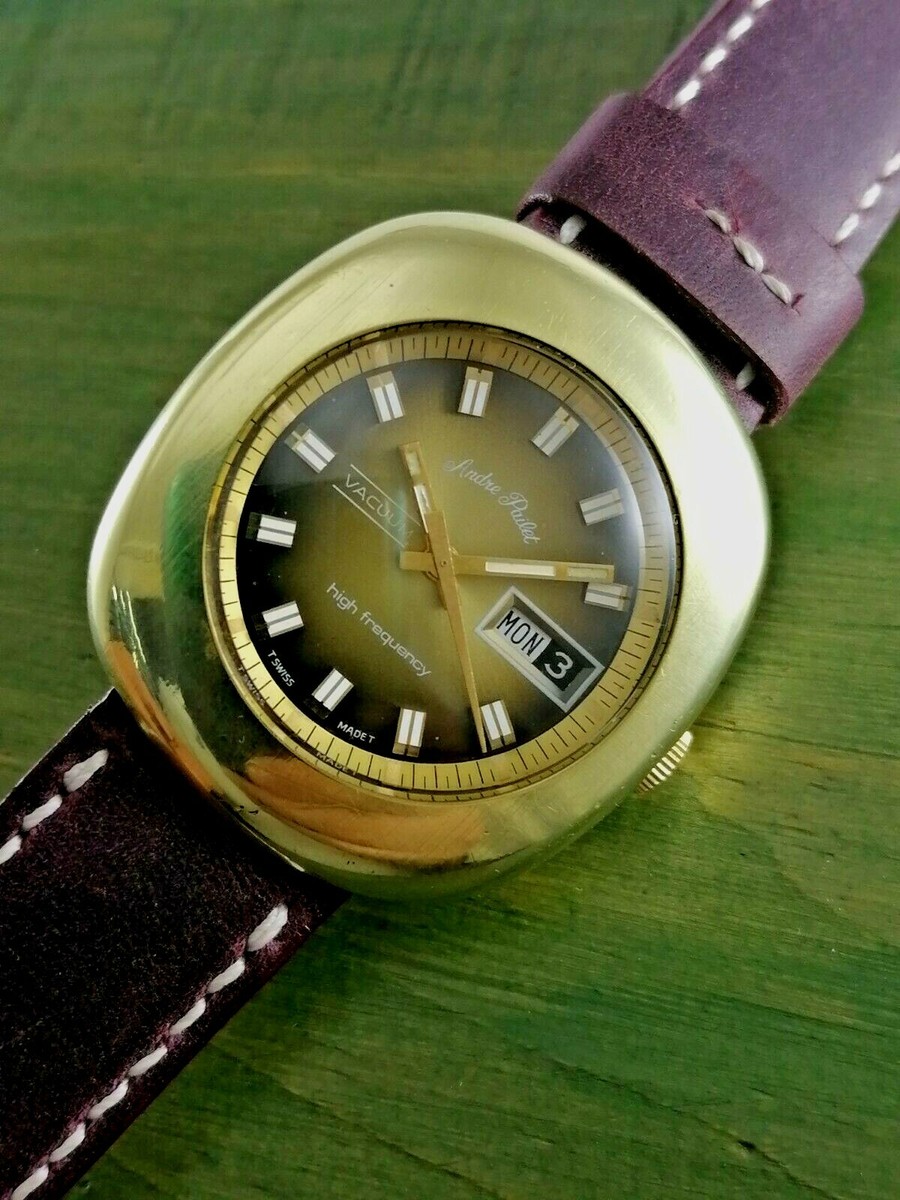 38mm Rare Vintage Andre Pailet Vacuum high Frequency Automatic Men