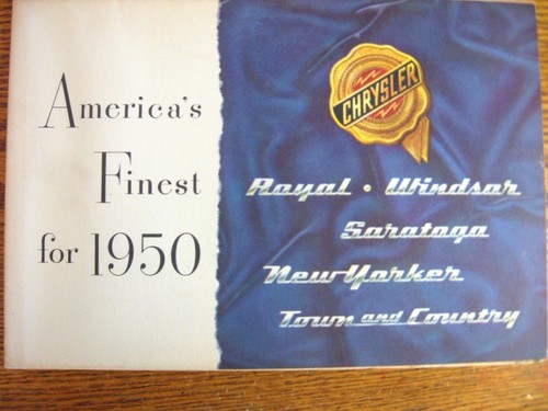 1950 Chrysler Color Brochure, New Yorker Windsor Royal Original Xlnt!