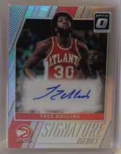 Tree Rollins 2017-18 Donruss Optic Signature Series Silver Prizm Auto Hawks