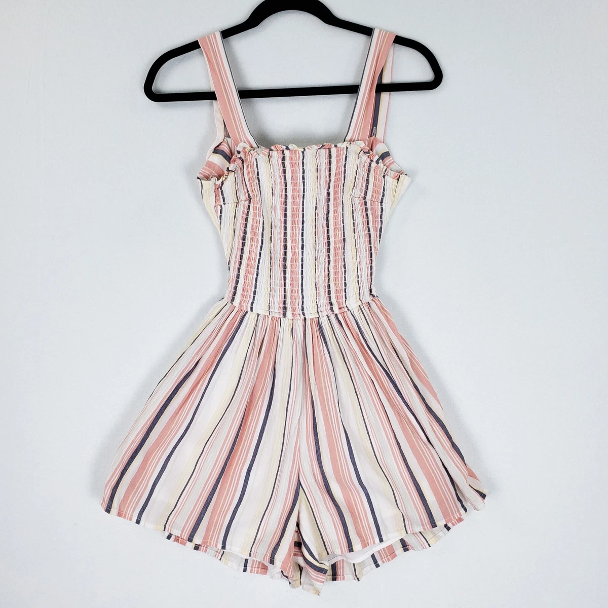 Pink and white 2025 striped romper