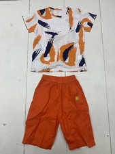 Unbranded Boys White Orange Multicolor Outfit Size Medium