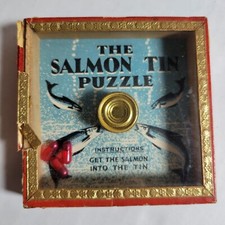 Vtg Promo John West Tuna Salmon Tin Puzzle Game Advertising Made in England
