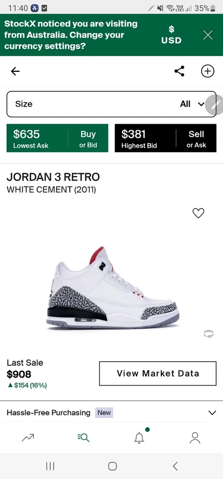 Size 11 - Jordan 3 Retro White Cement 2011 - image 1 of 4
