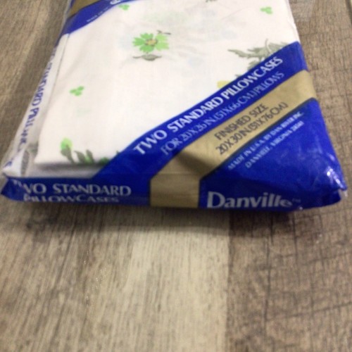 Vintage Dan River Floral Flowers Pair of Standard Pillowcases Danville No Iron - Picture 6 of 7