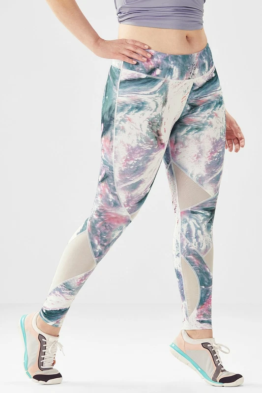 fabletics mid-rise mesh powerhold stratus print leggings