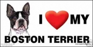 Bostons Dog Bone Car Fridge Magnet 2/"x7/" USA Made Waterproof I Heart Love