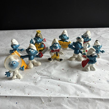 The Smurfs Vintage 1970s Lot of 10 Figures Rare Schleigh