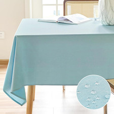 Textured Linen Tablecloth Rectangle 60x84 Water Resistant Spill-Proof Wipeable L