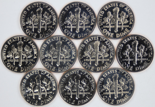 Roll of Fifty (50) 1972 S Proof Clad Roosevelt Dimes - Foto 10 di 10
