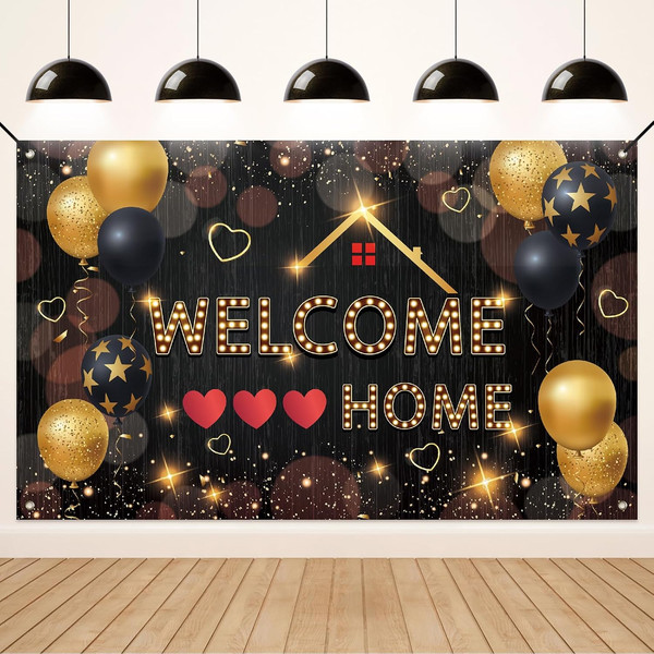 Welcome Home Banner, Willkommen Zuhause Deko FüR Heimkehr, Familie RüCkkehr Fami-image