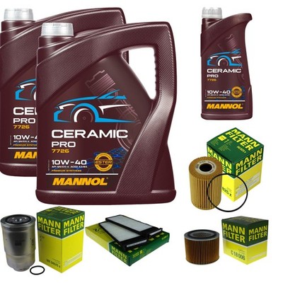 MANN Inspektionspaket 11L MANNOL Ceramic Pro 10W-40 für Nissan Patrol GR V