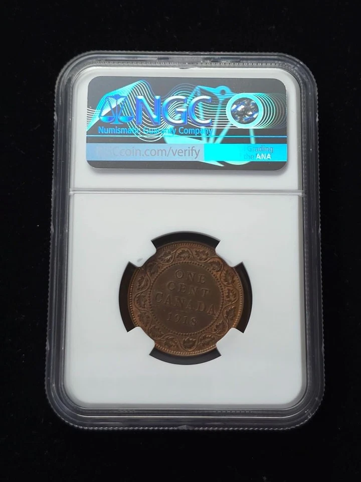 Canada 1918 1 Cent NGC Graded MS64 BN 2892725-004 - Image 2 of 4