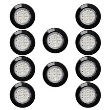 10x 2.5 Round 13 Led Clear Lens Amber Trailer Side Marker Lights Clearance