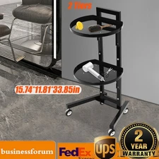 2Tier Movable Salon Trolley Hairdressing Barber Spa Rolling Trolley Storage Cart