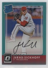2016 Donruss Optic Rated Rookies Signatures Aqua /125 Jerad Eickhoff Auto r9d