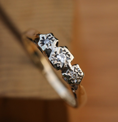 Three-Stone Ring with Diamonds