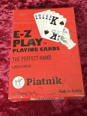 E-Z Play Playing Cards (The Perfect Hand) Linen Finish by Piatnik, Austria, New