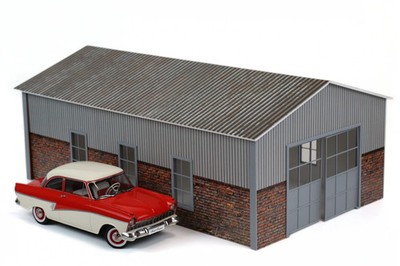 Hangar-Scheunengarage Maßstab 1:18 - Diorama Bausatz - Modellauto Display Miniatur 1/18